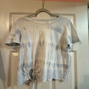 Aerie White and Blue Tye Dye T-Shirt